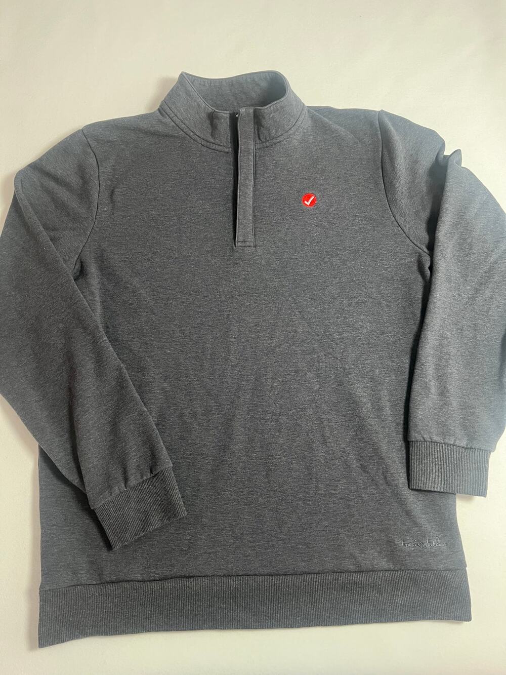 TravisMathew Men’s L Gray Quarter Zip Golf Pullover Sweatshirt